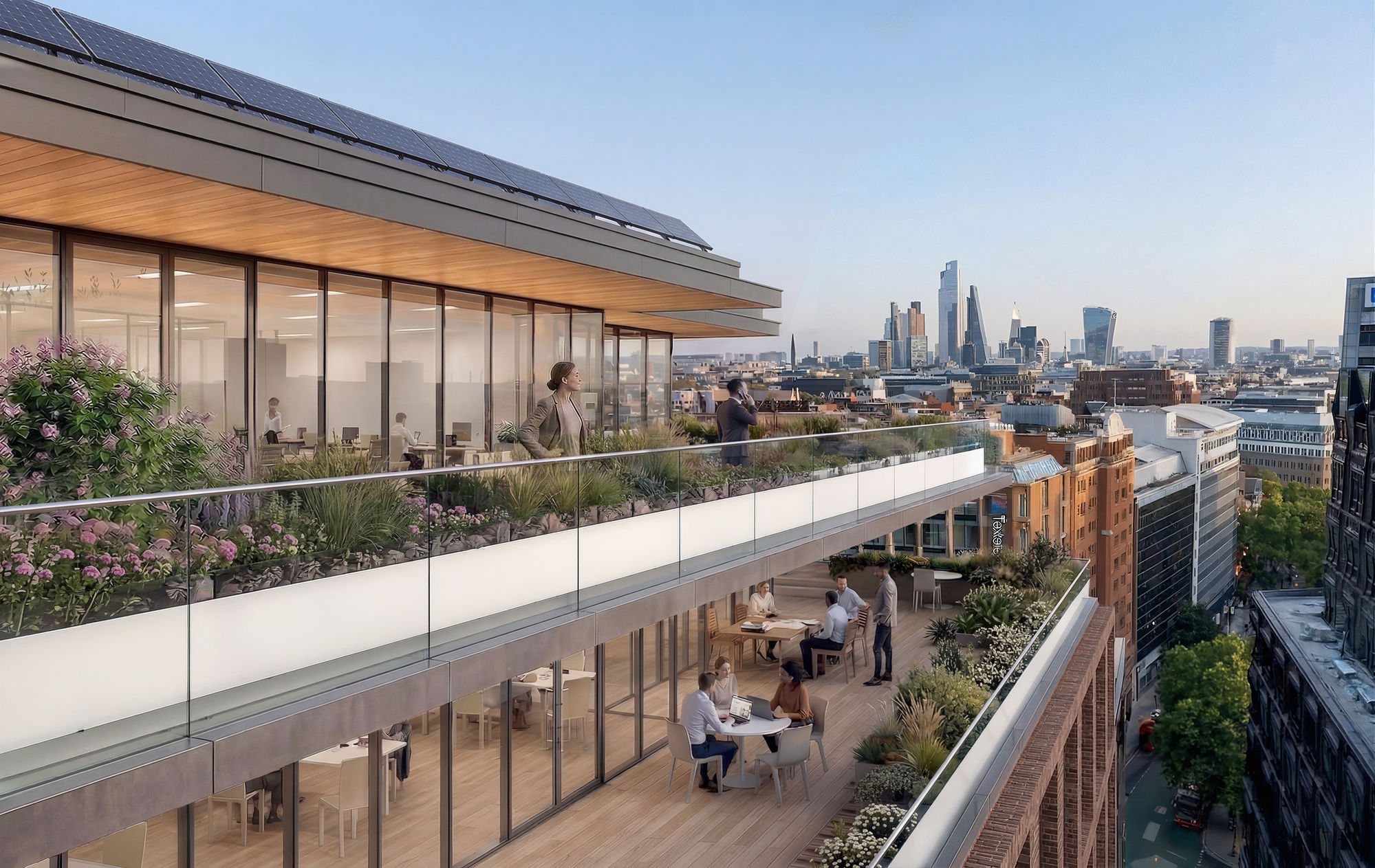 Central London investment project, rooftop terrace (rendering by CRA)